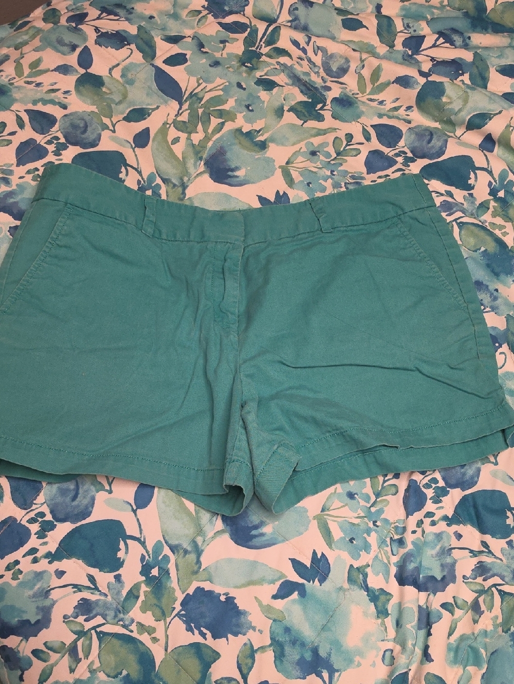 Ann Loft Women's Teal Casual Cotton Shorts
